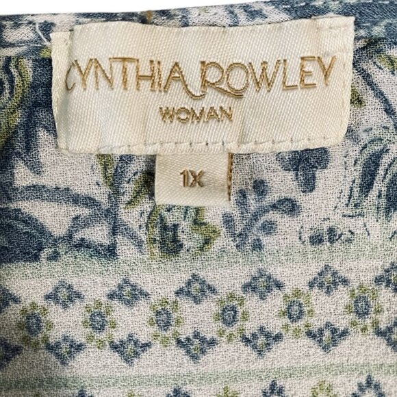 Cynthia Rowley Floral Blouse Bundle Ruffle Hem Boho Cottagecore Plus 1X - Picture 5 of 11